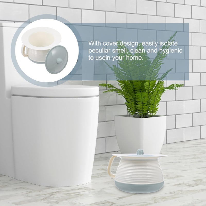 KALLORY Spittoon Urinal with Lid Plastic Urinal Bed Pan Elderly Covered Spittoon Portable Chamber Pot Adults Spittoon Disabled Chamber Pot Night Urine Pot Spittoon - Image 5